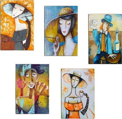 Sada 5 obrazů Tablo Center Modern Woman