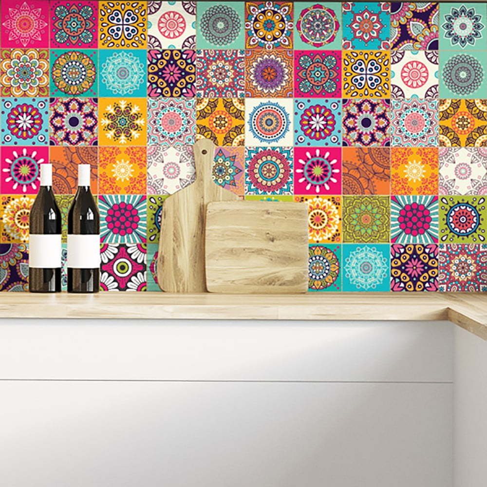 Sada 60 nástěnných samolepek Ambiance Tiles Vintage