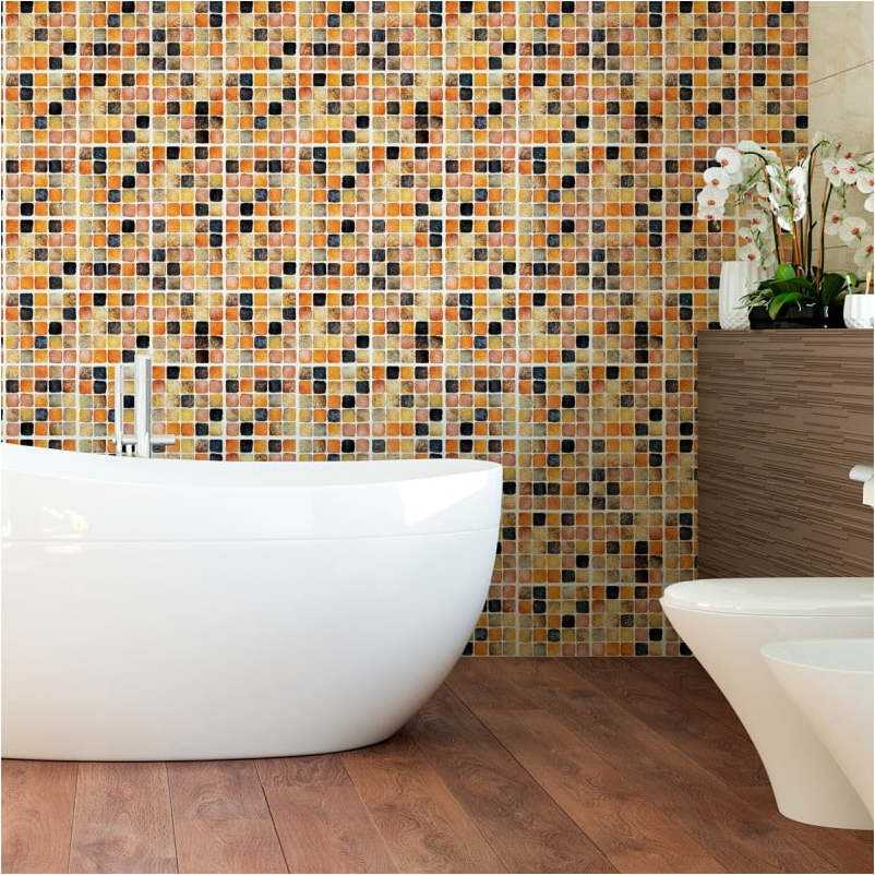 Sada 9 nástěnných samolepek Ambiance Wall Decal Tiles Mosaics Sanded Grade
