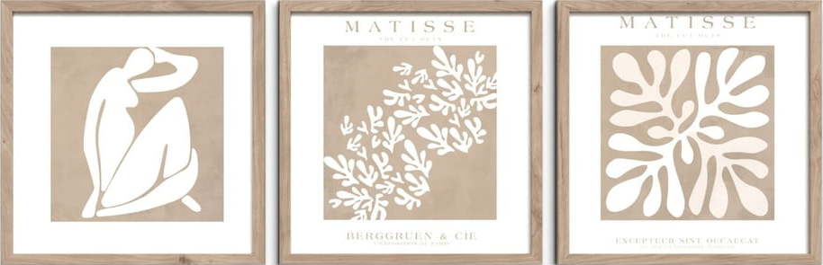 Sada plakátů v rámu 3 ks 30x30 cm Matisse – Styler