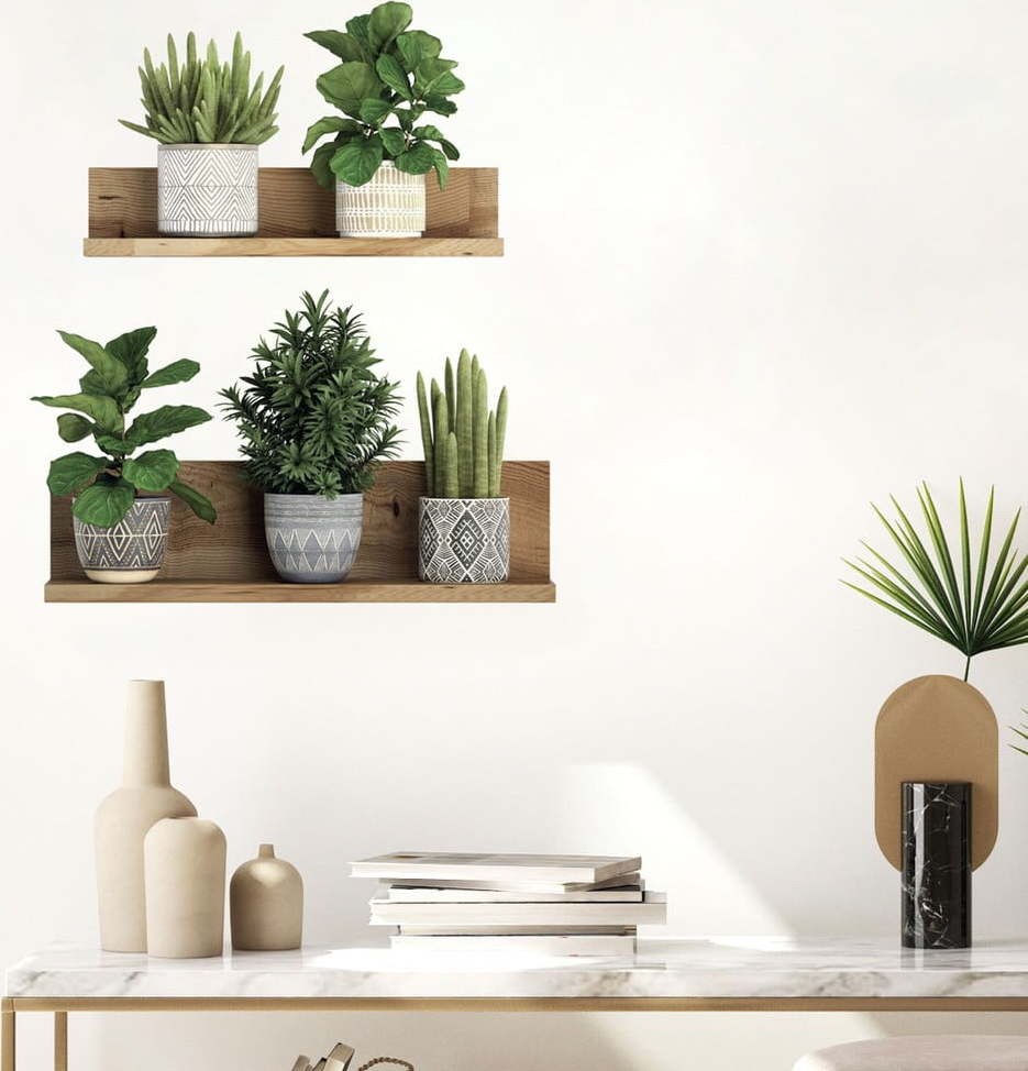 Samolepka na zeď 60x35 cm 3D effect Green Plants – Ambiance