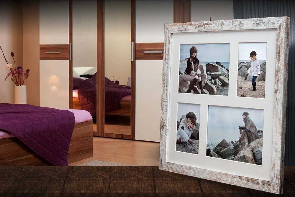 Šedo-bílý rámeček na 4 fotografie Styler Narvik Shabby