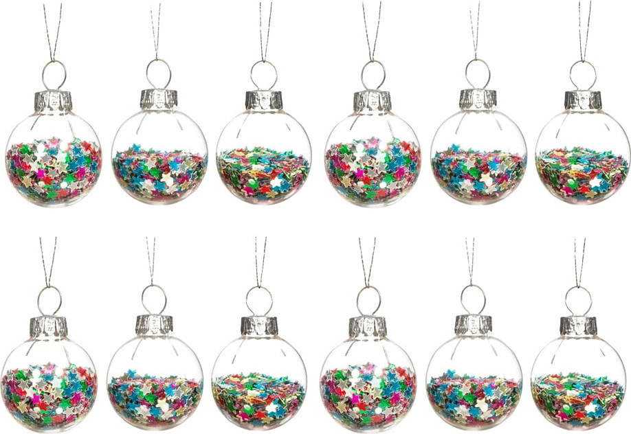 Skleněné vánoční ozdoby v sadě 12 ks Disco Stars Mini – Sass & Belle