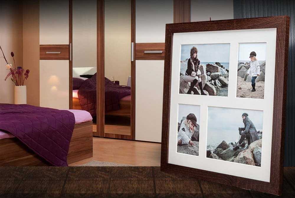 Tmavě hnědý rámeček na 4 fotografie Styler Narvik