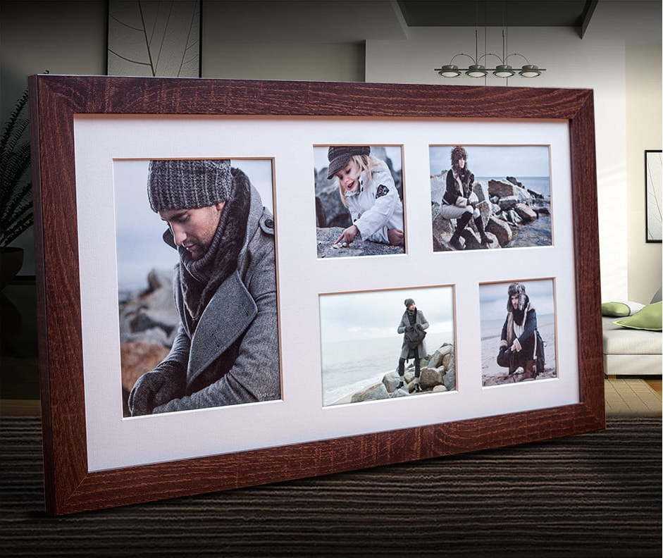 Tmavě hnědý rámeček na 5 fotografií Styler Narvik