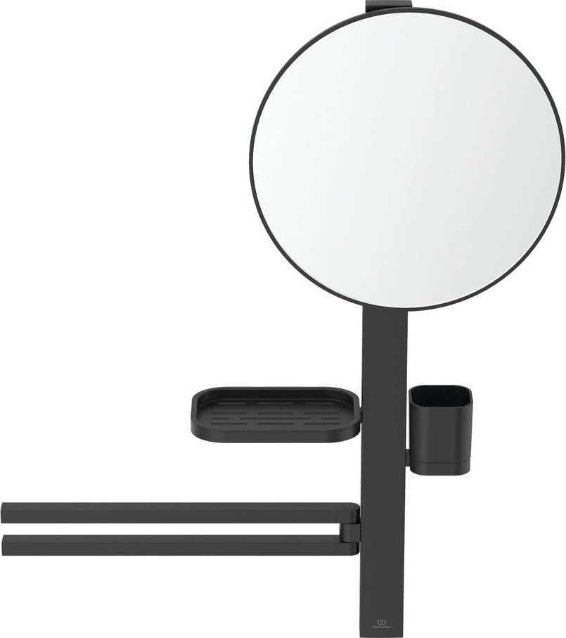 Nástěnné zrcadlo s poličkou a věšákem ø 33 cm ALU+ – Ideal Standard