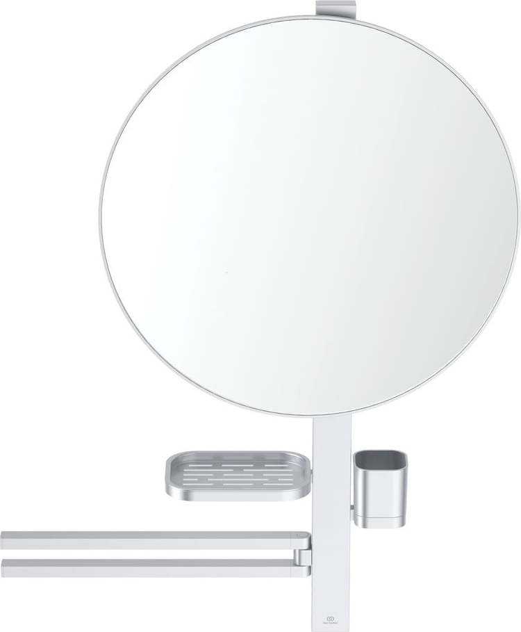 Nástěnné zrcadlo s poličkou a věšákem ø 51 cm ALU+ – Ideal Standard