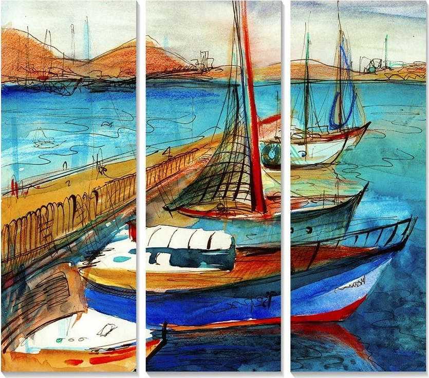 Obrazy v sadě 3 ks 20x50 cm Sailing – Wallity