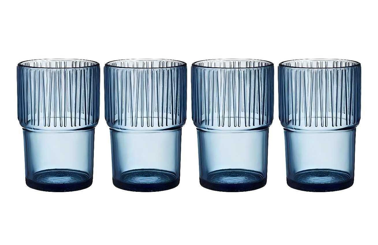 BITZ Set čtyř modrých sklenic Kusintha 380 ml