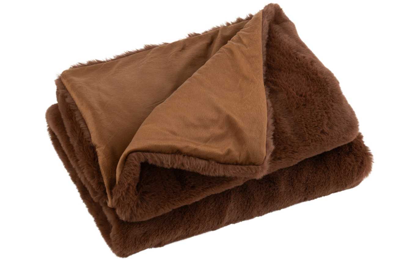 Hnědý pléd J-line Hogie 180 x 130 cm