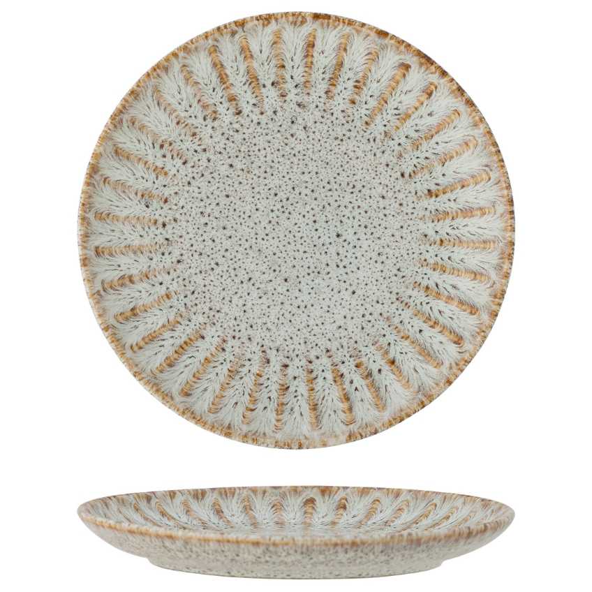 Modrý kameninový talíř Bloomingville Fleur 21 cm