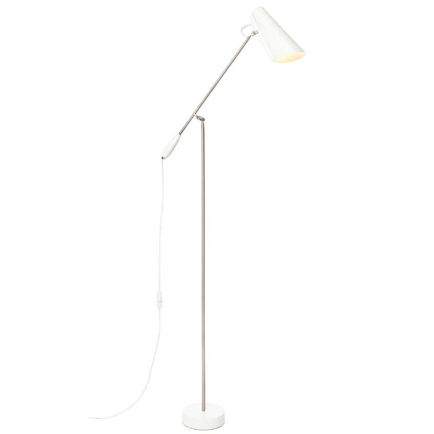 Northern Bílá kovová stojací lampa Birdy 133 cm