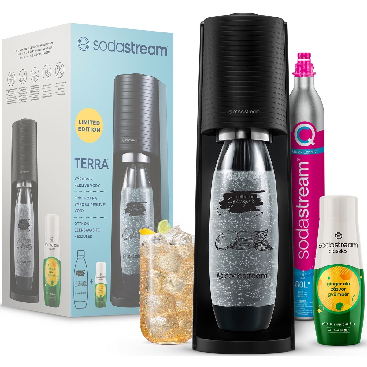 Sodastream Terra Black Ginger Ale Mpack výrobník perlivé vody Sodastream