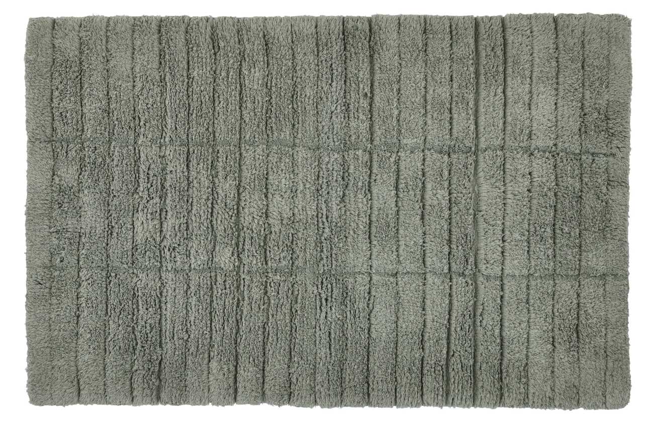 Zone Denmark Tmavě zelená bavlněná koupelnová předložka Tiles 50 x 80 cm