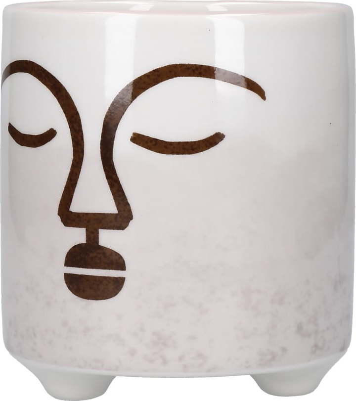 Bílo-růžový keramický květináč Kitchen Craft Terracotta Face