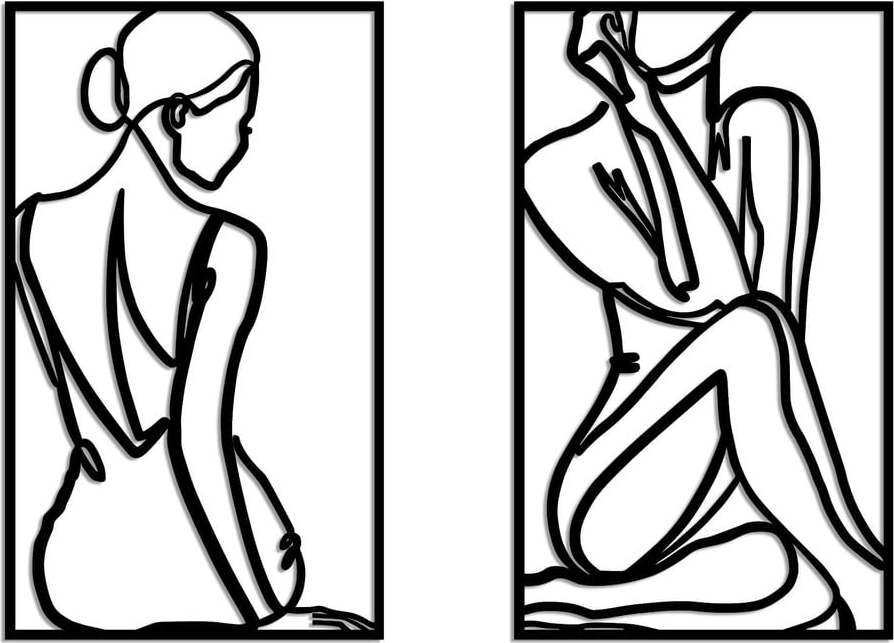 Kovová nástěnná dekorace 42x70 cm Minimalist Female – Wallity