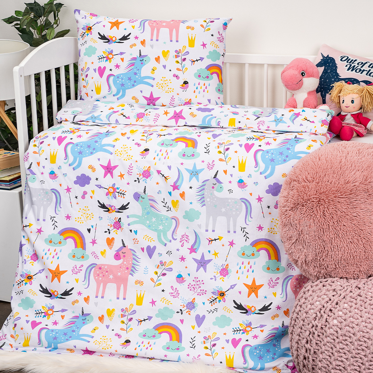 4Home Dětské bavlněné povlečení do postýlky Unicorns 4Home