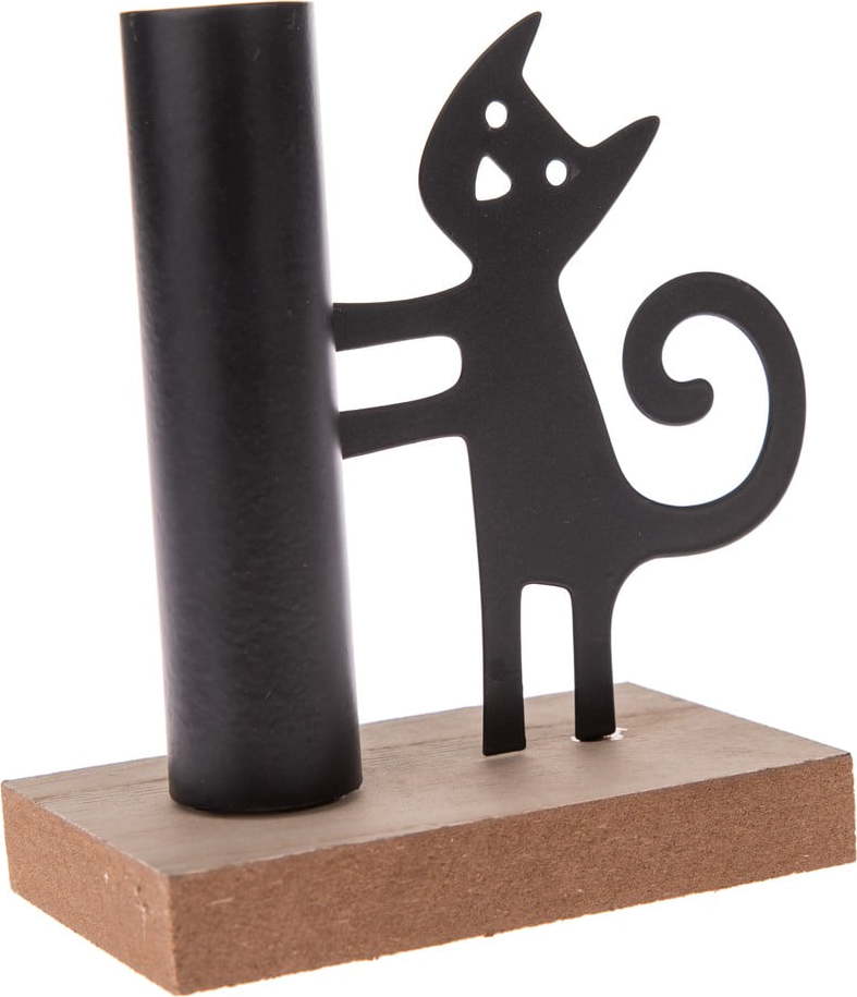 Černý kovový svícen Dakls Kittie
