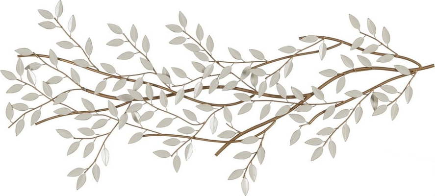 Kovová nástěnná dekorace 137x51 cm Leaves – Ixia