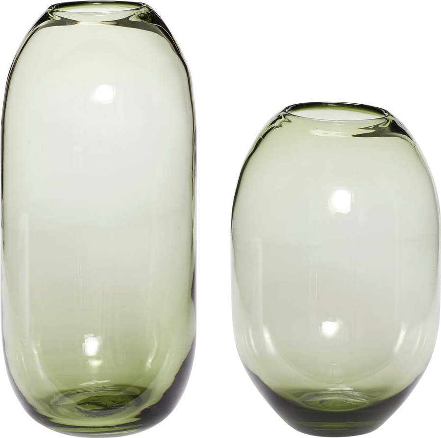 Zelené skleněné ručně vyrobené vázy v sadě 2 ks (výška 38 cm) Moss – Hübsch