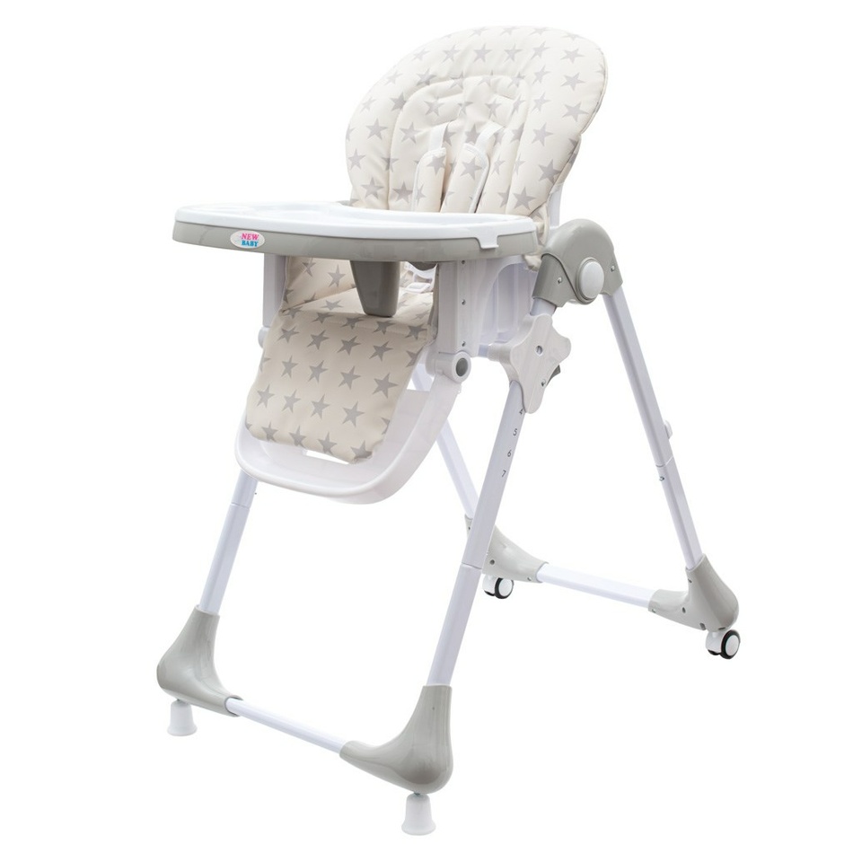 New Baby Jídelní židlička Gray Star - ekokůže Newbaby