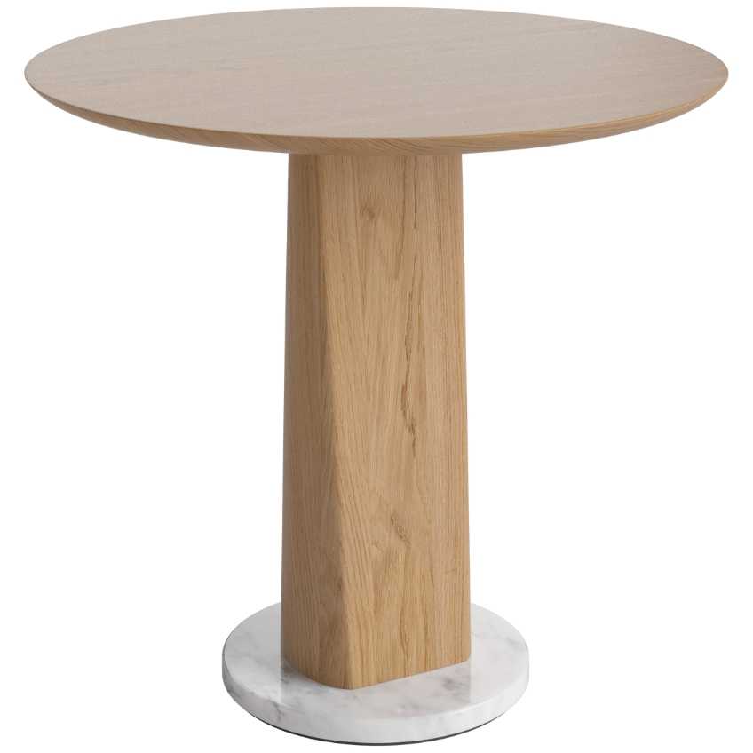 Bolia Dubový odkládací stolek Root 60 cm s mramorovou podstavou