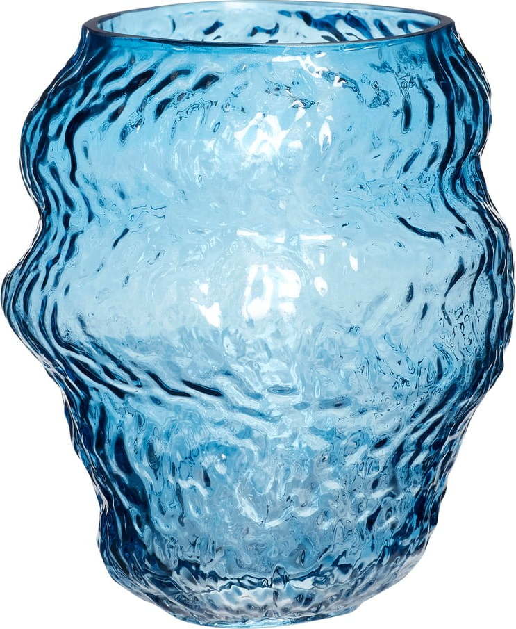 Světle modrá skleněná ručně vyrobená váza (výška 18 cm) Aurora – Hübsch