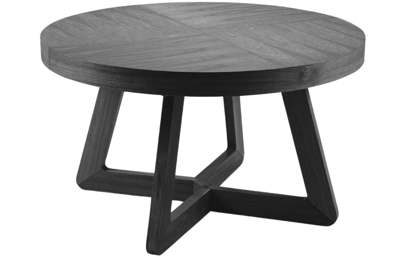 Černý dubový rozkládací jídelní stůl MICADONI Dustin 130/230 x 130 cm