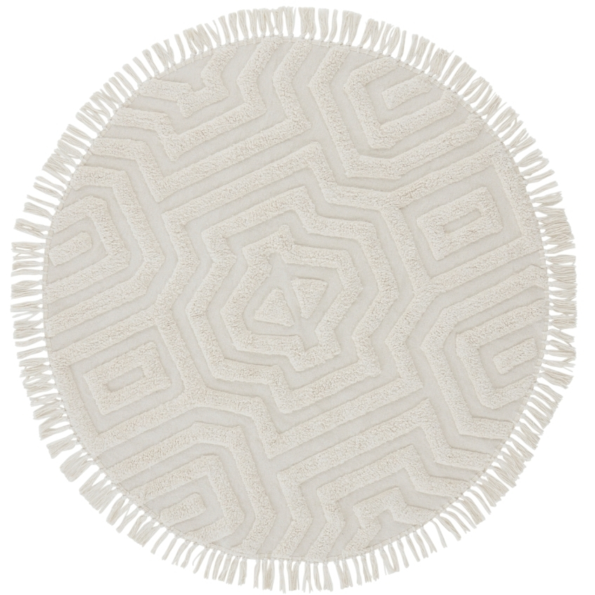 Jotex Bílý kulatý koberec FILTON 120 cm