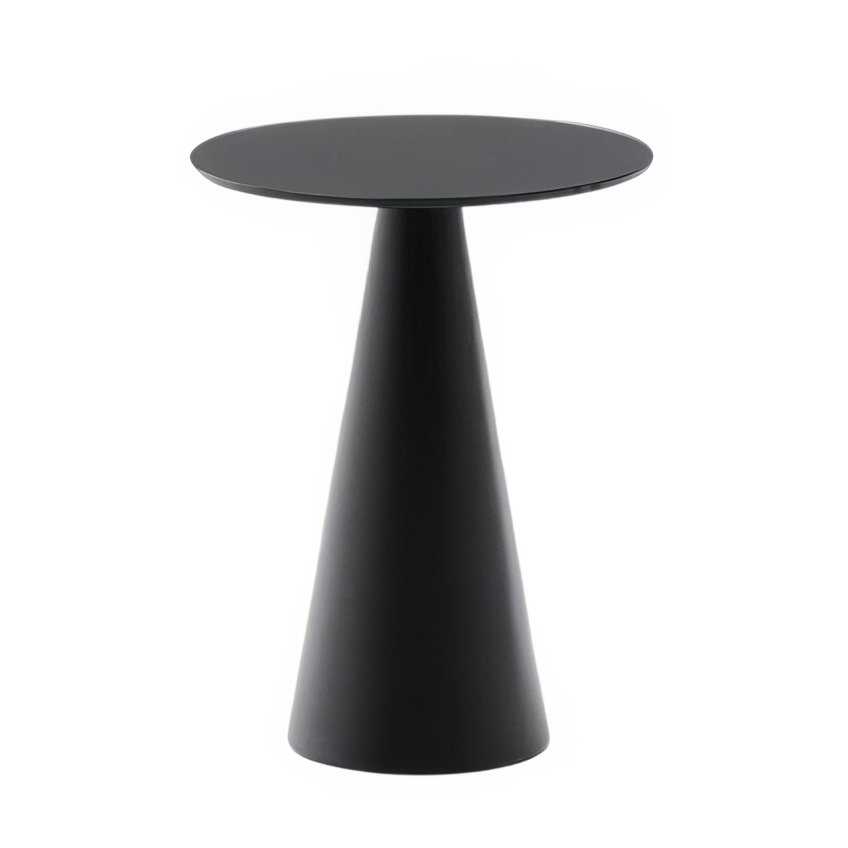 Matně černý skleněný kulatý odkládací stolek Kave Home Wilshire 30 cm