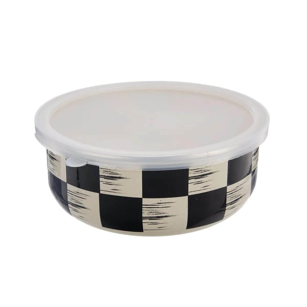 Miska smalt ŠACHOVNICE Lem+UH víčko pr. 17 cm Orion