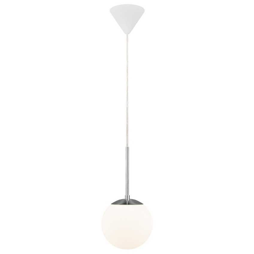Nordlux Opálově bílé skleněné závěsné světlo Cafe 15 cm