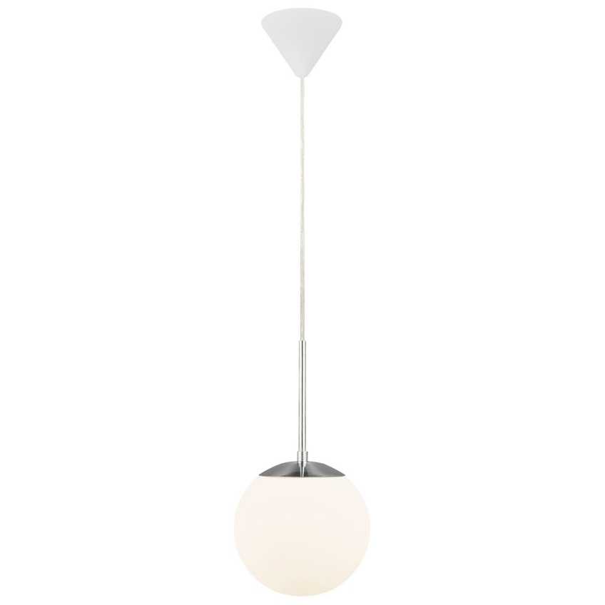 Nordlux Opálově bílé skleněné závěsné světlo Cafe 20 cm