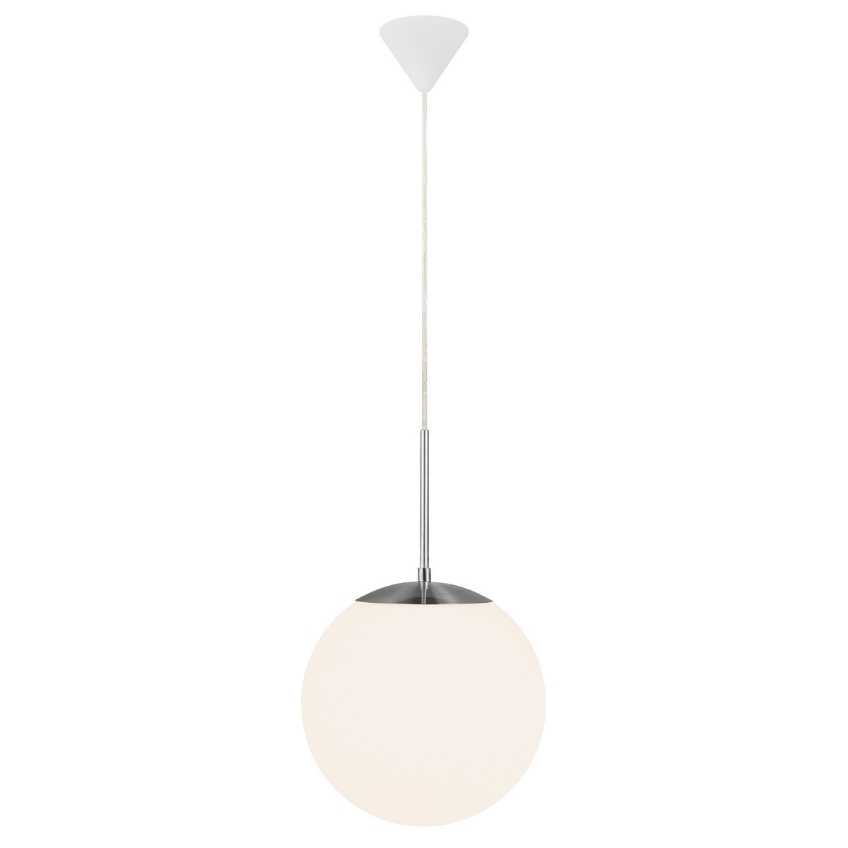 Nordlux Opálově bílé skleněné závěsné světlo Cafe 25 cm