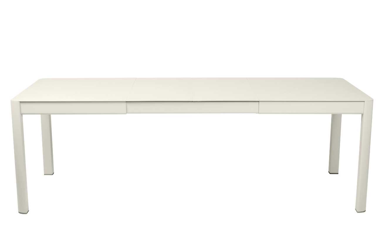 Světle šedý kovový rozkládací zahradní stůl Fermob Ribambelle 149/234 x 100 cm