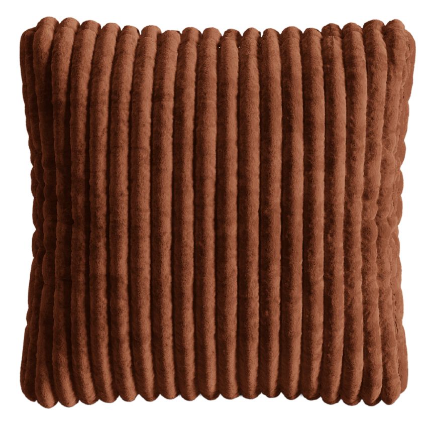 Terakotově červený manšestrový polštář MICADONI Martina 65 x 65 cm