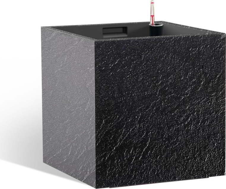Samozavlažovací květináč z recyklovaného plastu Cubico Stone – Flower Lover
