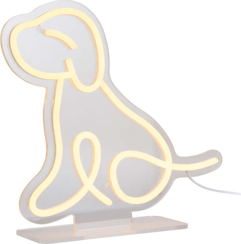 Žlutá LED neonová světelná dekorace 5 W Sitting Dog – Leitmotiv