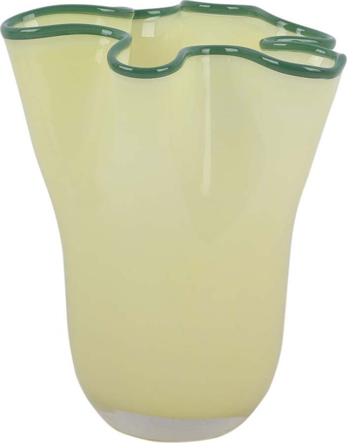 Žlutá skleněná ručně vyrobená váza (výška 22 cm) Ruffles – PT LIVING