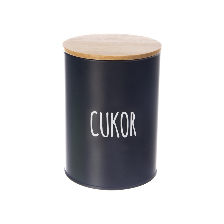 Dóza plech/bambus pr. 11 cm Cukor BLACK SK Orion