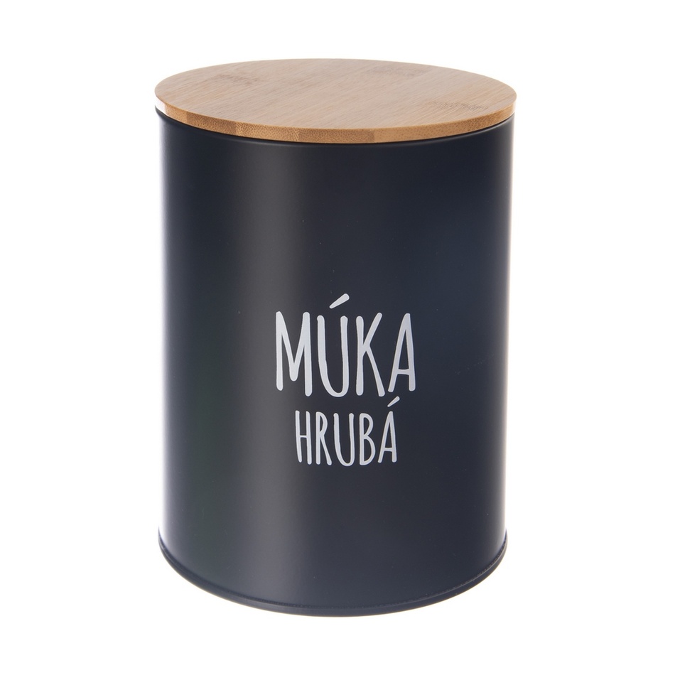 Dóza plech/bambus pr. 13 cm Múka hrubá BLACK SK Orion
