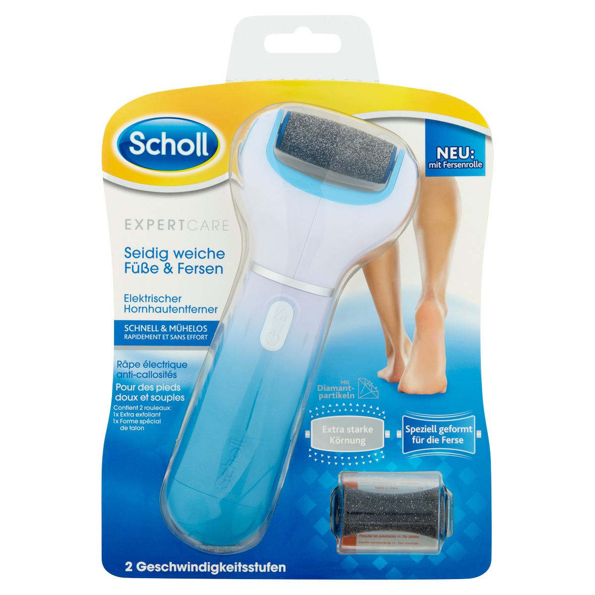 Scholl Elektrický pilník na chodidla + 2 rotační hlavice Velvet Smooth Scholl