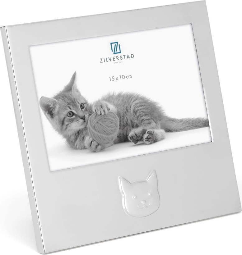 Kovový stojací rámeček ve stříbrné barvě 16x17 cm Cat – Zilverstad