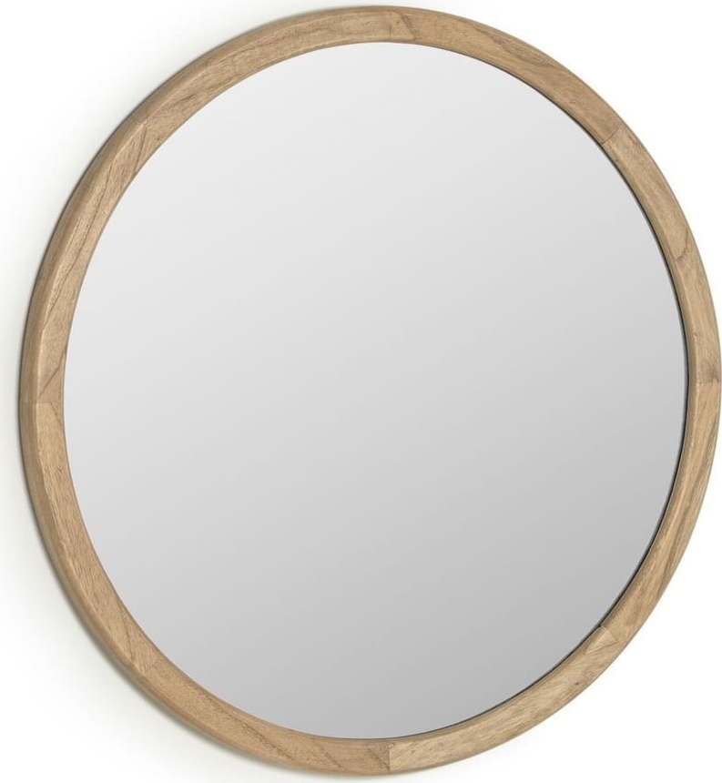 Nástěnné zrcadlo s dřevěným rámem ø 80 cm Alum – Kave Home