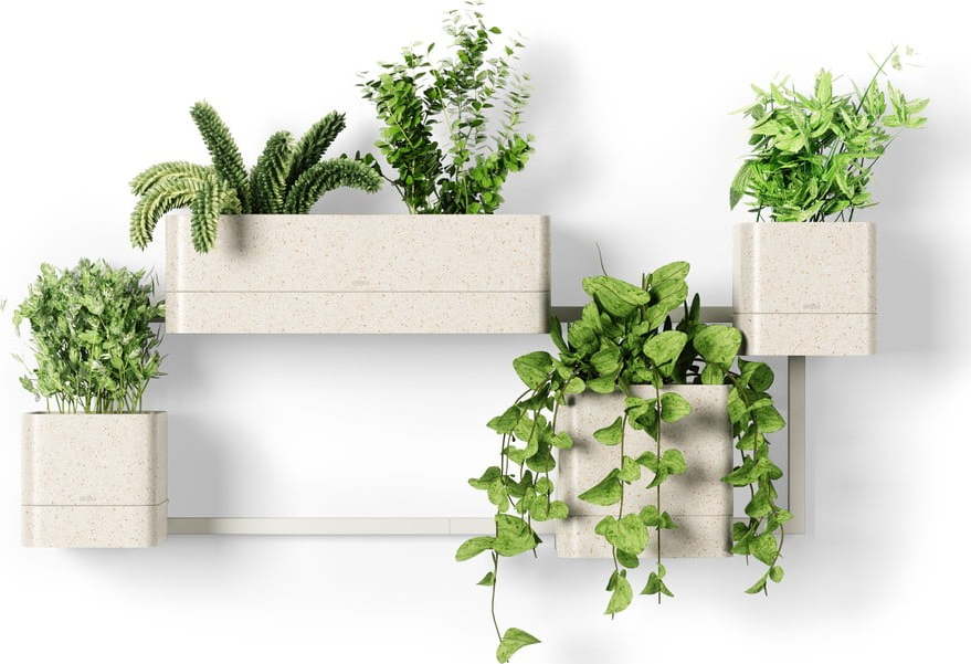 Závěsné plastové květináče na bylinky v sadě 4 ks Cubiko – Umbra