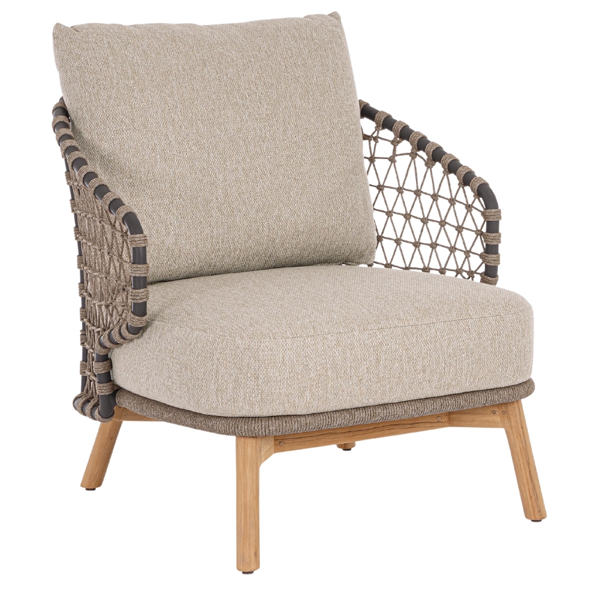 Béžovohnědé čalouněné zahradní křeslo Bizzotto Eularia