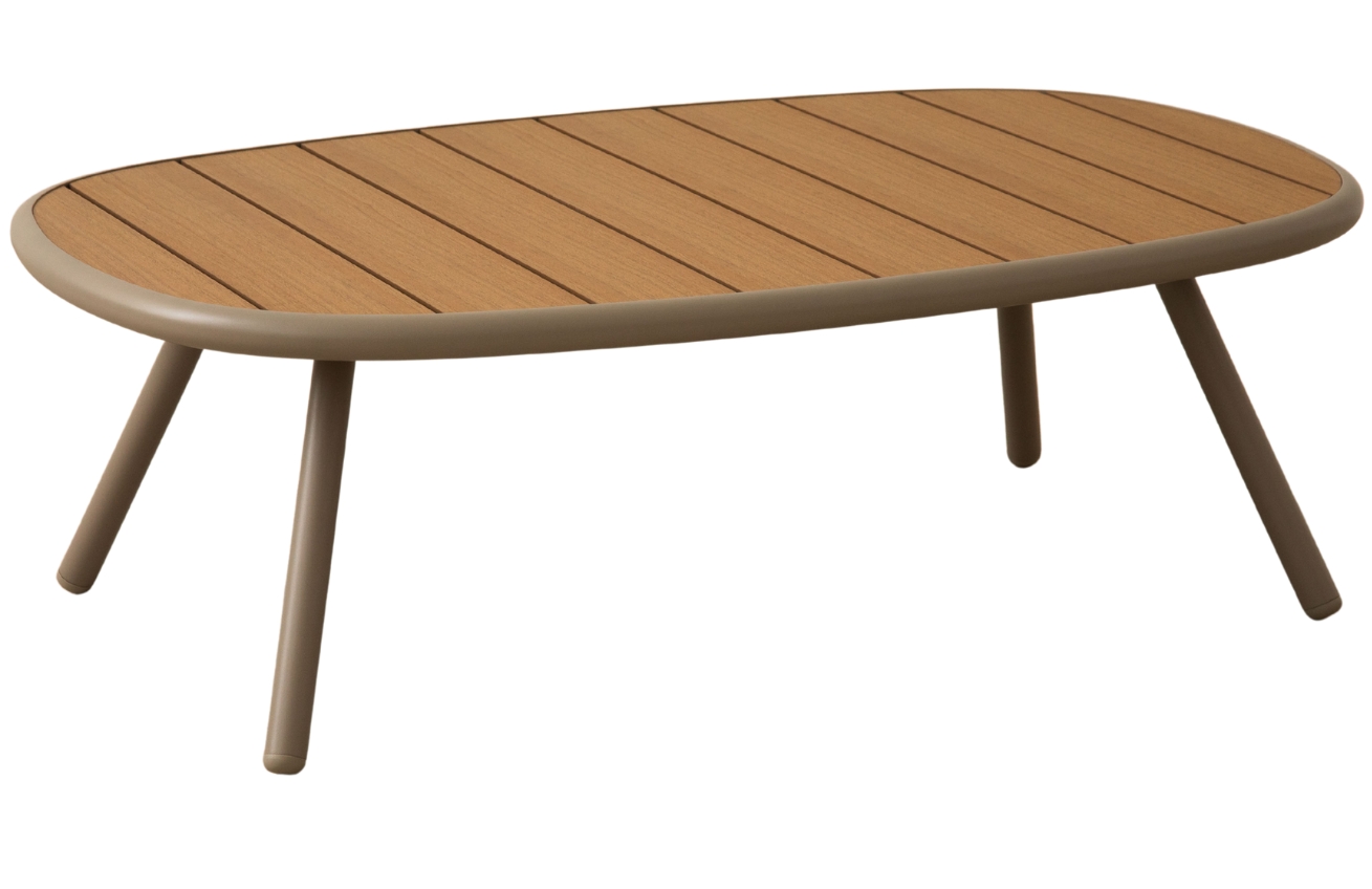 Béžový zahradní stolek MICADONI Margalida 95 x 60 cm