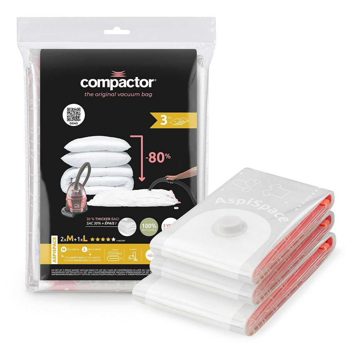 Compactor 3dílná sada vakuových pytlů Compactor Bag Apispace Compactor
