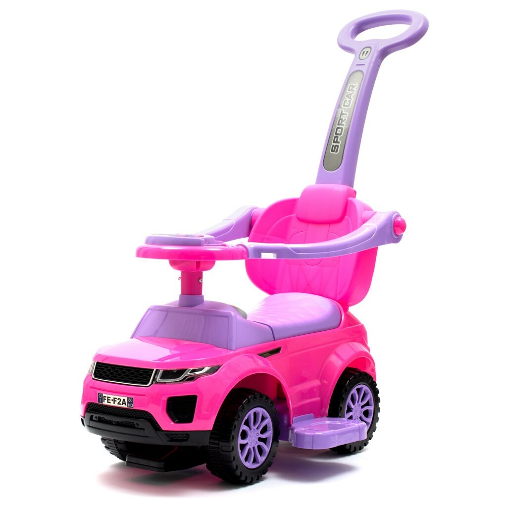 Dětské hrající odrážedlo s vodící tyčí SUV 3v1 Baby Mix růžové Baby Mix