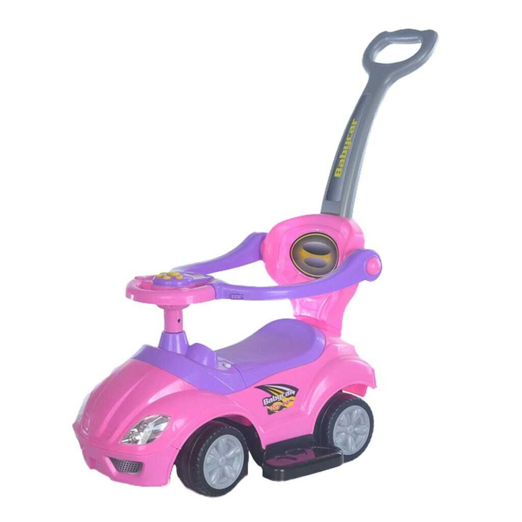 Dětské odrážedlo s vodící tyčí 3v1 Baby Mix Mega Car růžové Baby Mix